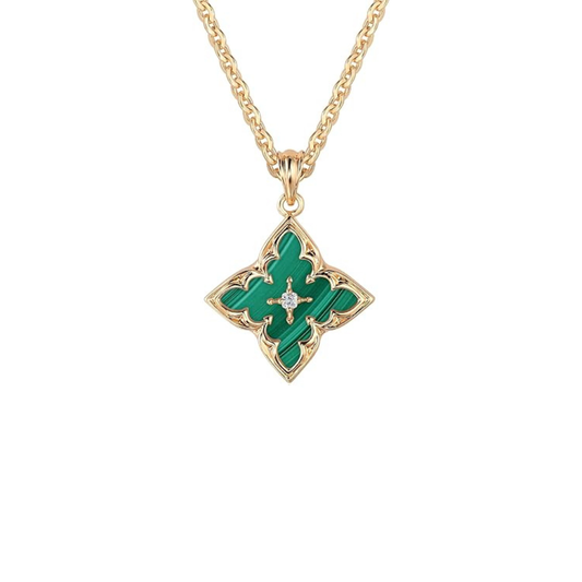 Collar con Dije de Trébol de Esmeralda | Oro