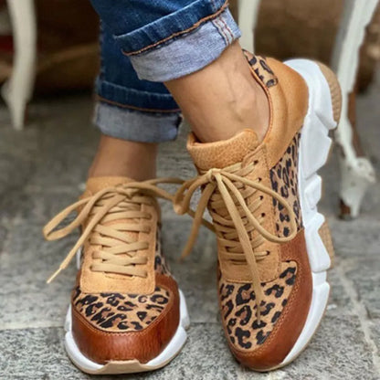 Crissa – Zapatillas cómodas con estampado leopardo