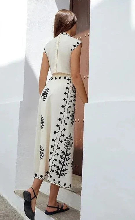 Violeta | Conjunto fluido de top y falda larga