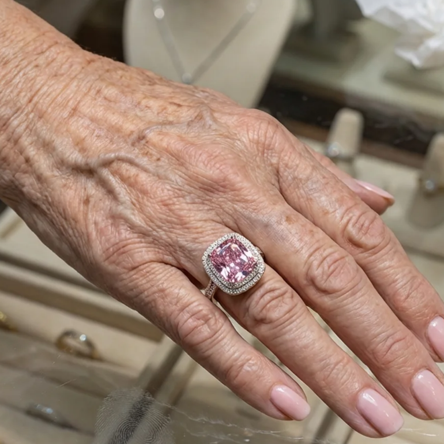 Anillo de Zafiro Rosa Corte Cushion | Oro