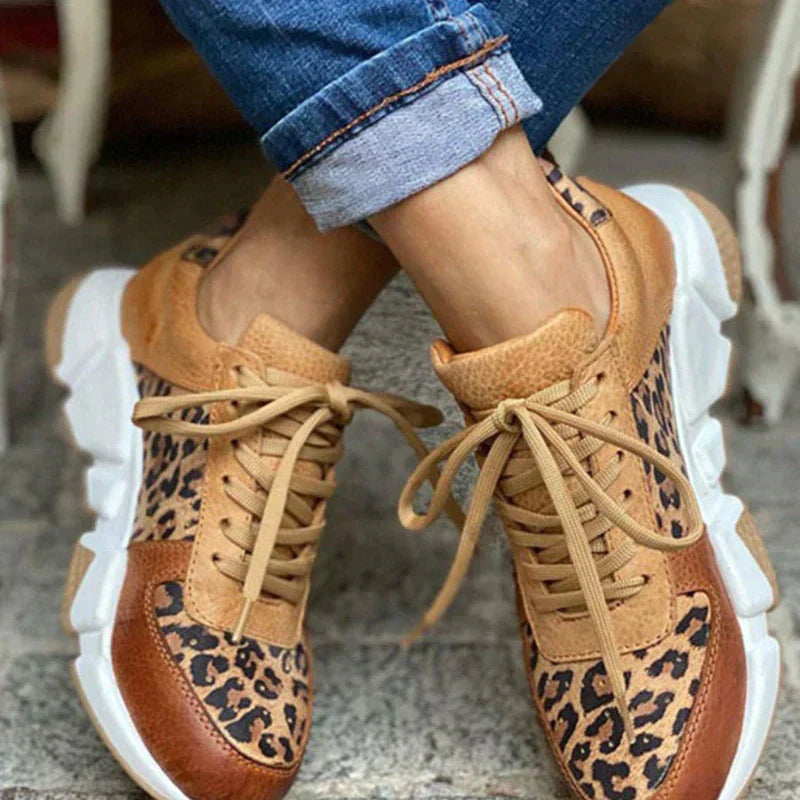 Crissa – Zapatillas cómodas con estampado leopardo
