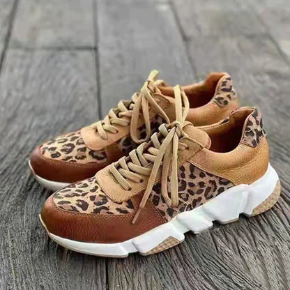 Crissa – Zapatillas cómodas con estampado leopardo