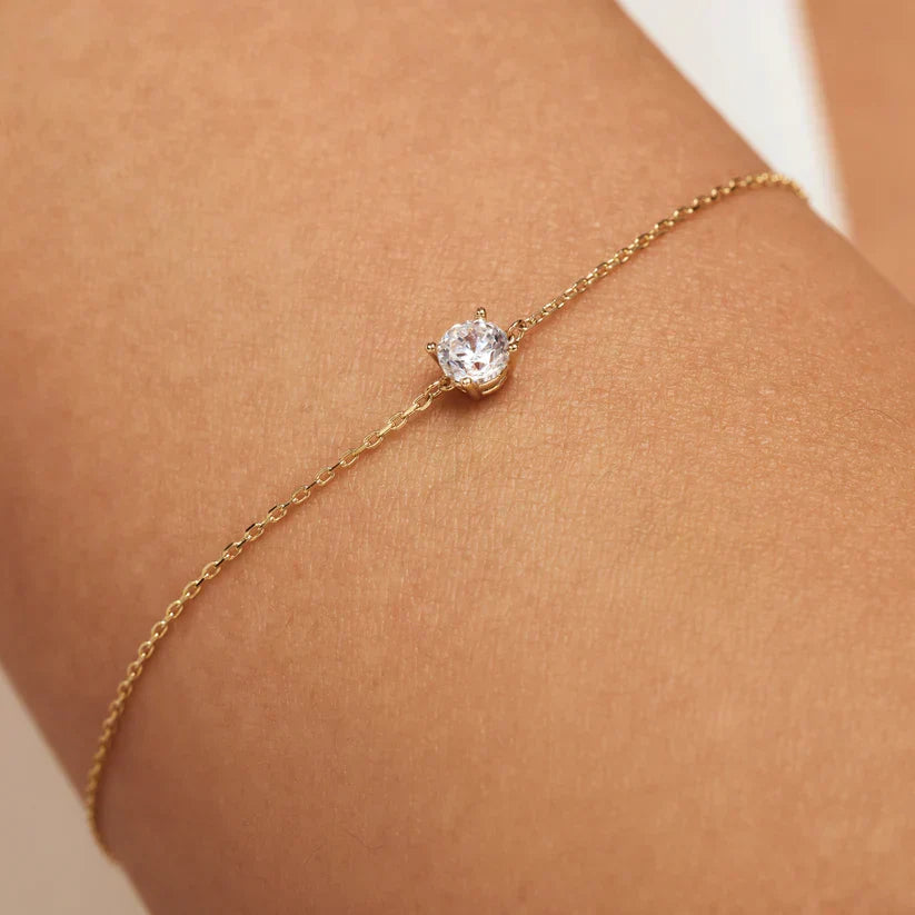 Cléa Pulsera con Piedra | Oro Blanco