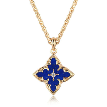 Collar con Dije de Trébol Blanco | Oro