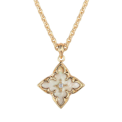 Collar con Dije de Trébol Azul | Oro