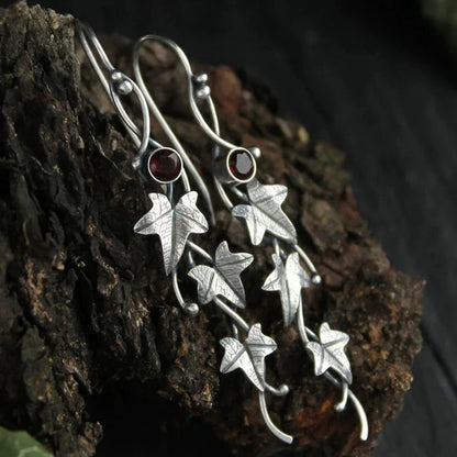Aretes Elfo de Hoja Antiguos | Oro Blanco