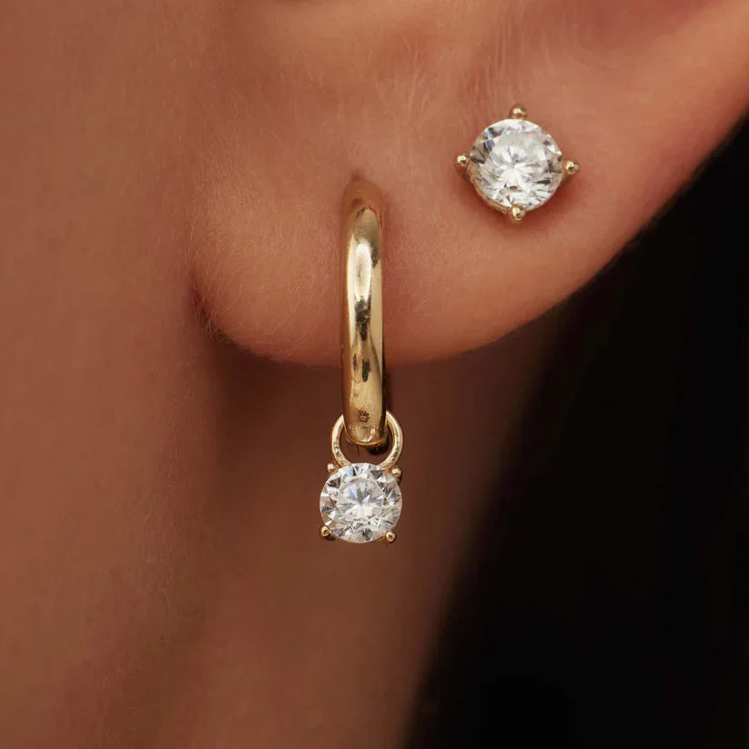 Larmes de Lune Set de Aretes con Piedra | Oro