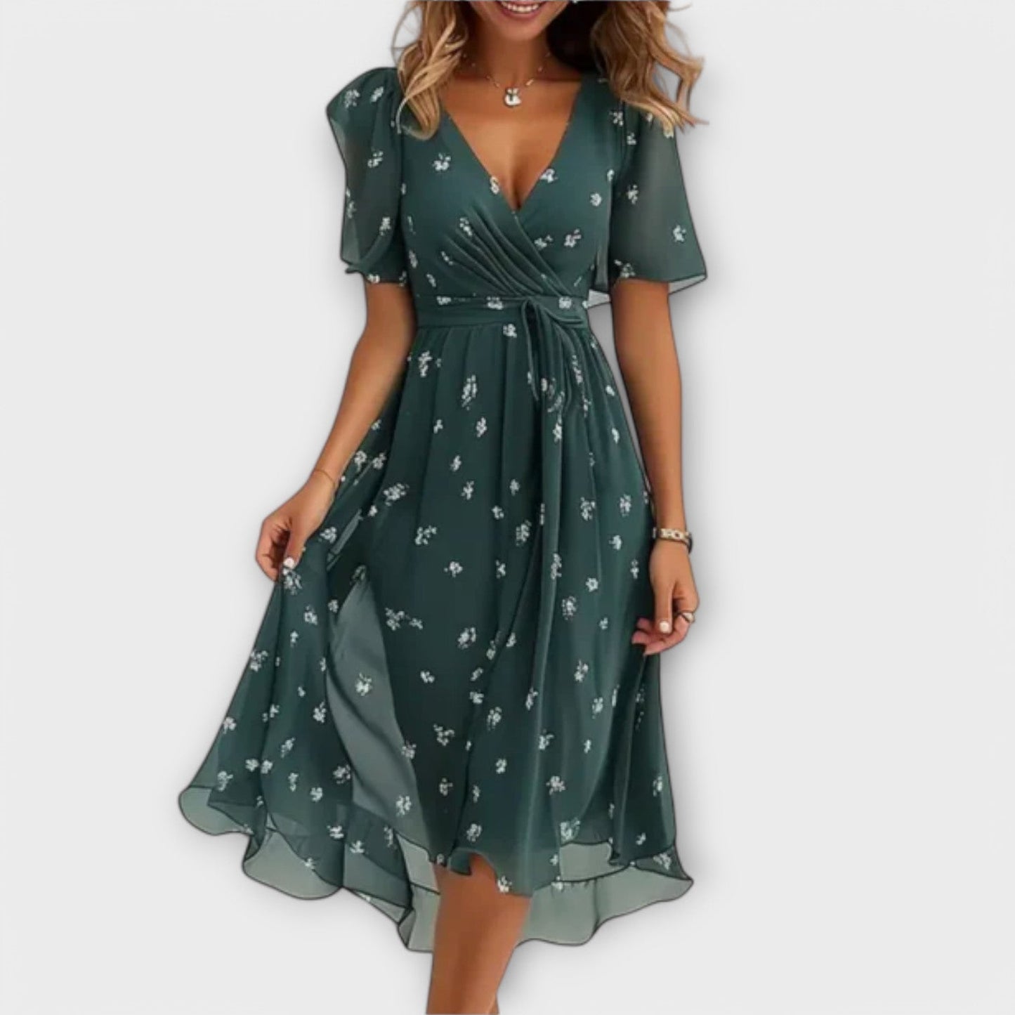 Annegret - Vestido de Dama con Escote en V