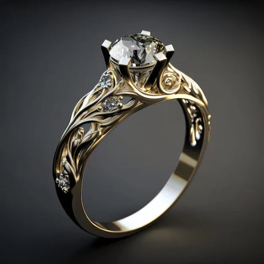 Anillo de Zirconia Exótico Exquisito | Oro