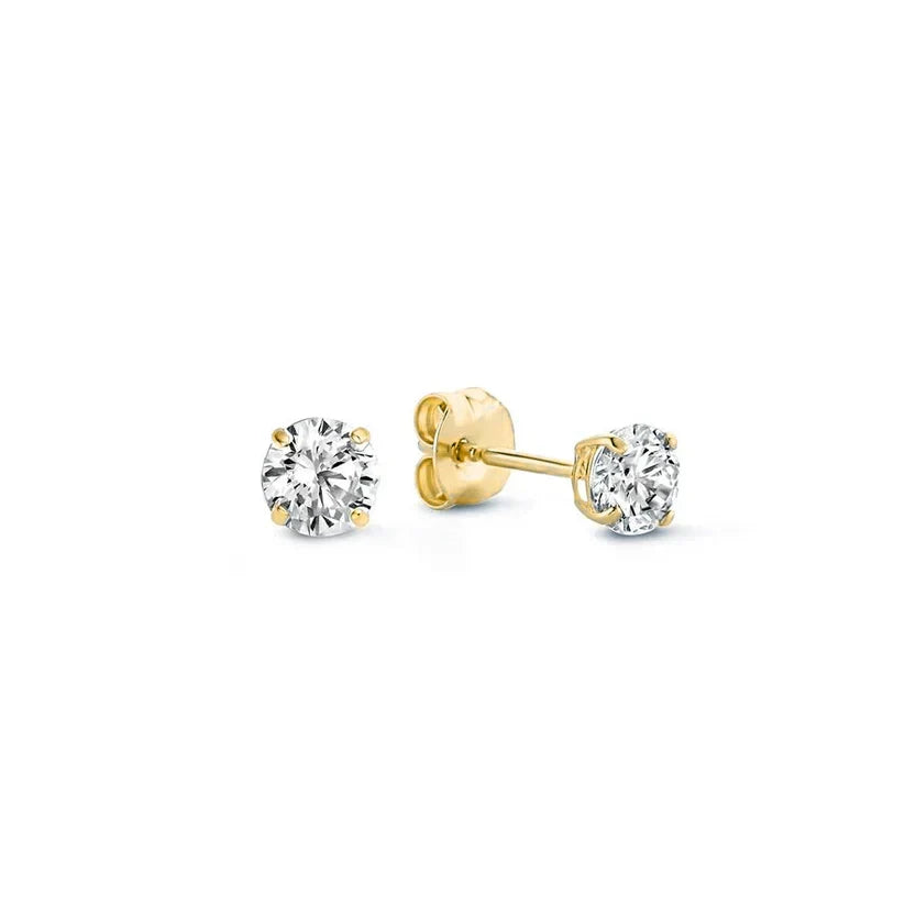 Aretes Stud con Piedra Larmes de Lune | Oro Blanco
