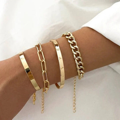 Elan Mercer Set de Pulseras | Oro Blanco