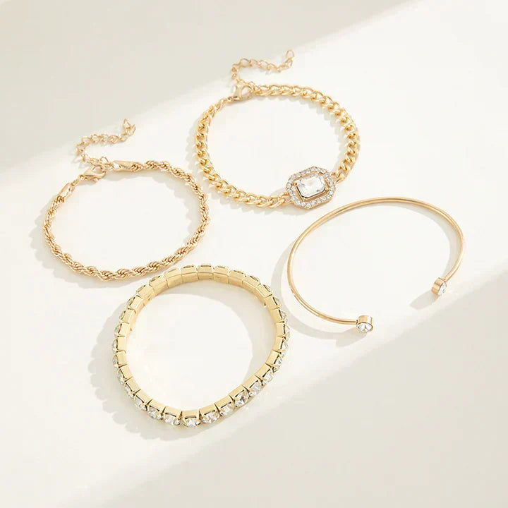 Domitia Calvina Set de Pulseras | Oro Blanco